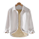 Men's Square Collar Cotton Corduroy Padded Shirt