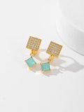 European and American Square Fashion Zircon Earrings