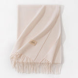 Pure Color Artificial Cashmere Scarf, Women's Winter High-grade Shawl