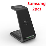 3 in 1 Fast Charging Station Wireless Charger Stand, Wireless Quick Charge Dock Phone Holder