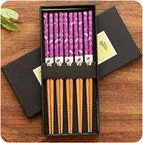 Bamboo Chopsticks, Five Pairs Family Portable Tableware