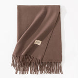 Pure Color Artificial Cashmere Scarf, Women's Winter High-grade Shawl