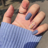 Fashionable Blue and Graffiti Pattern, Wearable Fake Nails