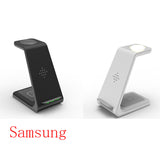 3 in 1 Fast Charging Station Wireless Charger Stand, Wireless Quick Charge Dock Phone Holder