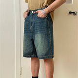 American Style Retro Washed Loose, All-match Casual Denim Shorts