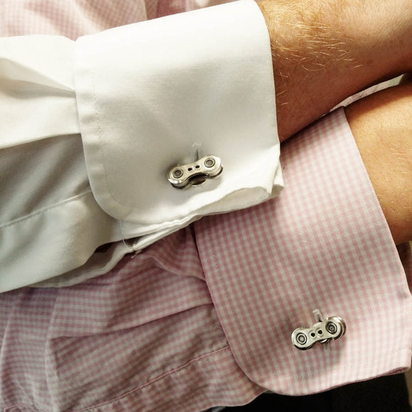 Recycled Bicycle Chain Cufflinks (3 Colours Available)