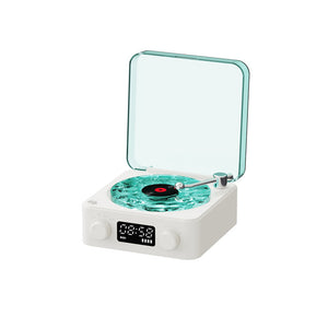 Retro Turntable Speaker Wireless Bluetooth, 5.0 Vinyl Record Player, Stereo Sound with White Noise, RGB Projection Lamp Effect