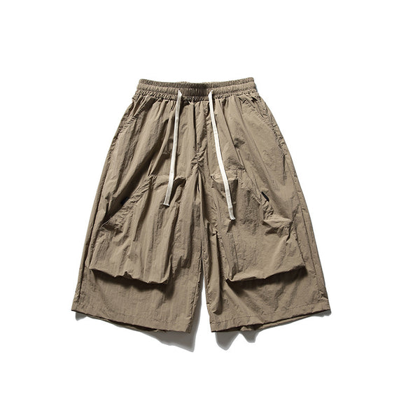 Three-dimensional Japanese-style, Retro Large Pocket Shorts