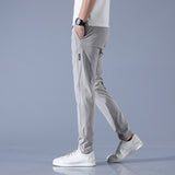 Summer Ice Silk Men's Stretch, Breathable Straight Sports Trousers