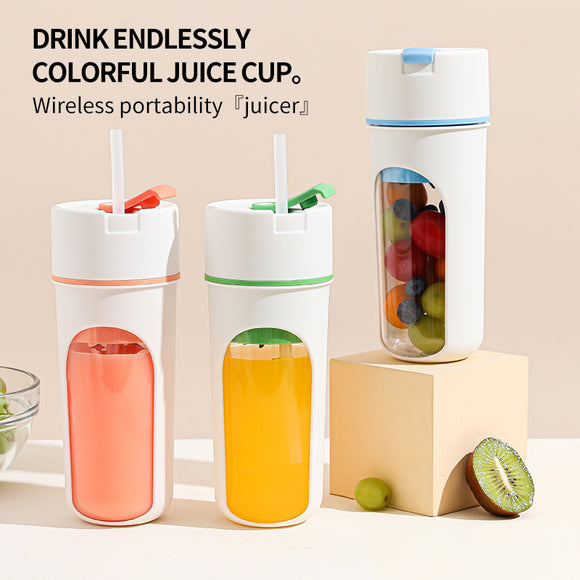 Kitchen Electric Juicer USB Charging Wireless Juices Blender, Fruit Orange Mixer Squeezer Machine, Ice Crush Cup Food Processor