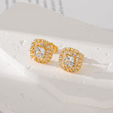 Multiple Colors Zircon-encrusted Stud Earrings