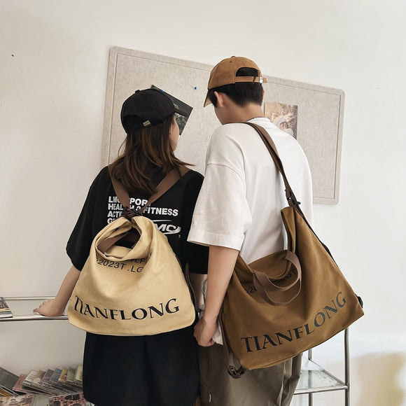 Women's Canvas Shoulder, Large-capacity Crossbody Bag