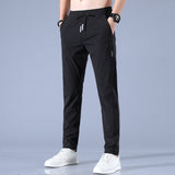 Summer Ice Silk Men's Stretch, Breathable Straight Sports Trousers