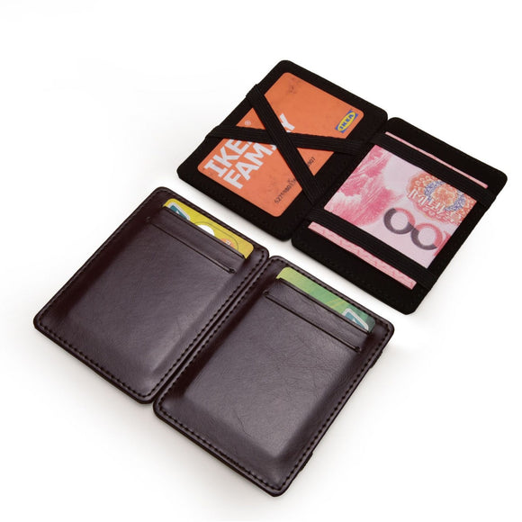 Flip PU Magic Wallet, Business Card Holder Pouch