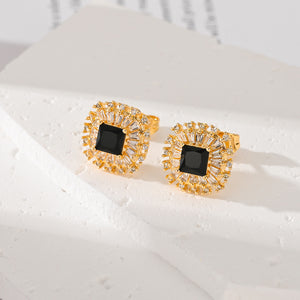 Multiple Colors Zircon-encrusted Stud Earrings