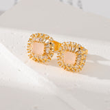 Multiple Colors Zircon-encrusted Stud Earrings