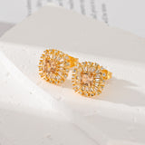 Multiple Colors Zircon-encrusted Stud Earrings