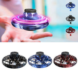 Mini Fingertip Gyro Interactive Decompression Toy, LED UFO Type Flying Helicopter Spinner for Kids