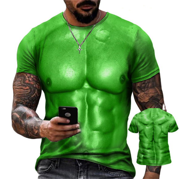 Summer Fashion Muscular Man, 3D Digital Print T-shirt