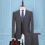 Men's Three-piece Korean Slim Business Suit