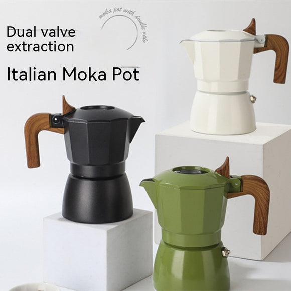 Double Valve Moka Pot, Espresso Coffee Machine