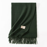 Pure Color Artificial Cashmere Scarf, Women's Winter High-grade Shawl