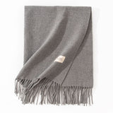 Pure Color Artificial Cashmere Scarf, Women's Winter High-grade Shawl