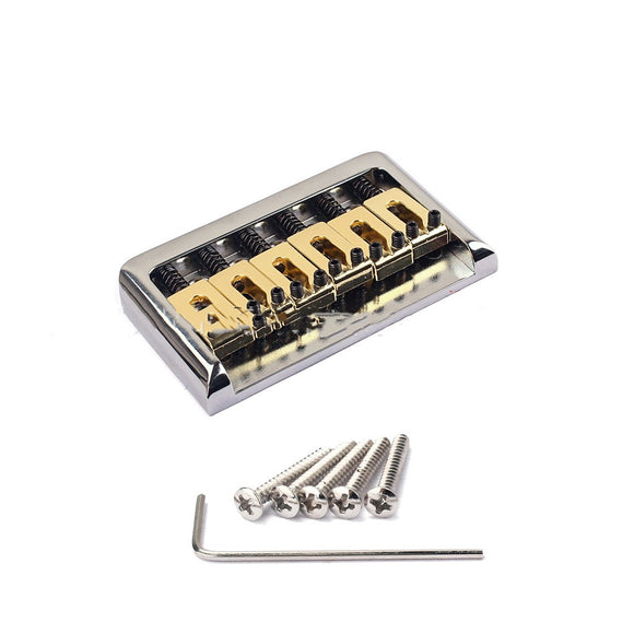 Instrument Accessories Guitar Bridge with Silver Six String Brass Saddle