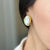 Fashion Jewelry, New Women's Stainless Steel Pearl Necklace, Earrings, Ring