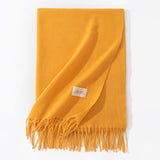 Pure Color Artificial Cashmere Scarf, Women's Winter High-grade Shawl