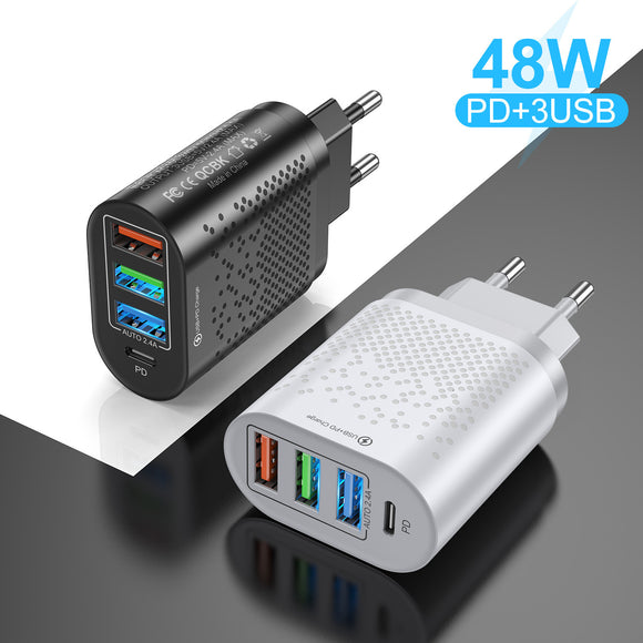 3.1A Multi-port 3 USB PD Type-C Mobile Phone Charger