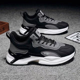 Fashion Black and White Sneakers, Casual Outdoor Lightweight Breathable Sports Shoes for Men