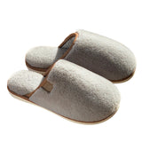 Winter Plush Slippers, Warm Solid House Shoes, Non-slip Bedroom Floor Home Slip-ons for Women and Men