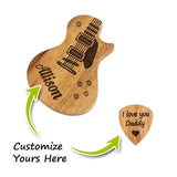 Personalized Guitar Paddles with Wooden Box