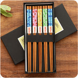 Bamboo Chopsticks, Five Pairs Family Portable Tableware