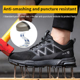 European Code Flying Woven Steel Toe Cap Safety Shoes, Male Attack Shield and Anti-stab Casual Sneakers