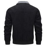 Winter Lapel Fleece Jacket with Pockets, Warm Thicken Cotton Coat Men's Clothing