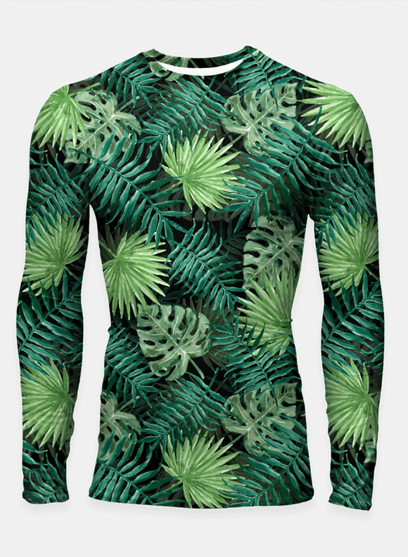 Bright Green Fern Palm and Monstera Tropical Body Clothes