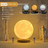 Creative 3D Magnetic Floating Levitating Moon Lamp, Touch Control 3 Color Moon Lunar Night Light for Home Office Room Decor