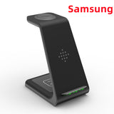 3 in 1 Fast Charging Station Wireless Charger Stand, Wireless Quick Charge Dock Phone Holder