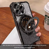 Applicable to iPhone 15 and iPhone 16, Glitter Folding Bracket Protective Cover, Drop-resistant Case