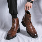 Men's Fashion, Thick Sole Mid Top Work Shoes