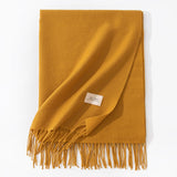 Pure Color Artificial Cashmere Scarf, Women's Winter High-grade Shawl