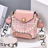 Women's Crossbody Bag, Girls' Cute Princess Wallet, Classic Shoulder Summer Pearl Chain Phone Bag