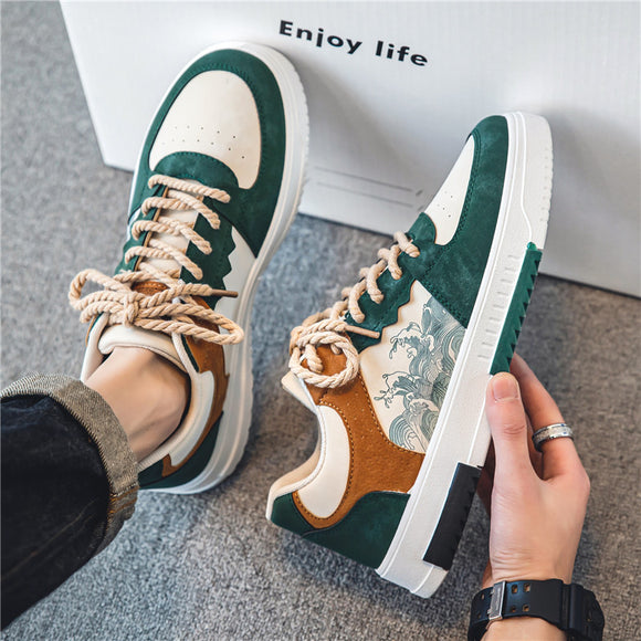 Fashion New Leather, Casual Men's Sneakers