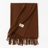 Pure Color Artificial Cashmere Scarf, Women's Winter High-grade Shawl