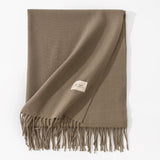 Pure Color Artificial Cashmere Scarf, Women's Winter High-grade Shawl