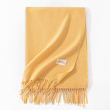 Pure Color Artificial Cashmere Scarf, Women's Winter High-grade Shawl