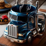 Durable Truck Coffee Mug, Semi Truck Handcrafted Coffee Cup, Semi-trailer Shaped Tea Mugs for Family