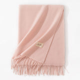 Pure Color Artificial Cashmere Scarf, Women's Winter High-grade Shawl